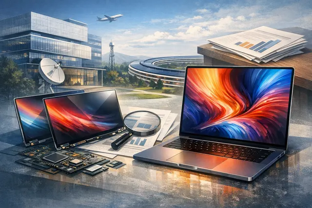 Concept render of a MacBook Ultra with an OLED display, Dynamic Island, and thinner chassis design