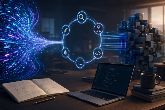 Editorial illustration representing high-volume AI agent token usage and coding workflows