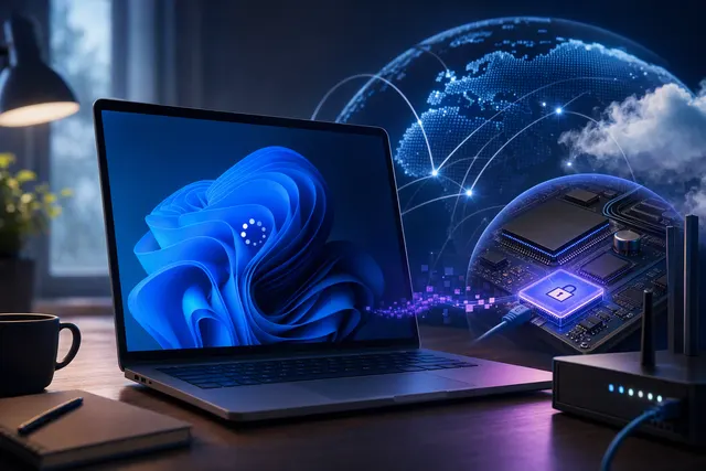 Illustration representing a Windows PC startup freeze and Secure Boot troubleshooting