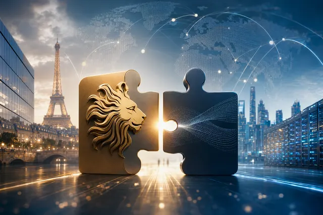 Illustration representing Publicis Groupe acquiring LiveRamp and expanding AI-driven data collaboration capabilities