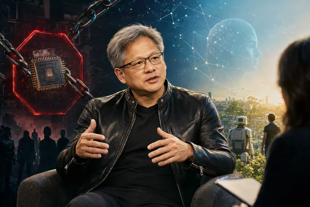 What did Nvidia CEO Jensen Huang tell Bloomberg’s Emily Chang in London on October 14 about hypothetically stopping chip sales to unsafe or