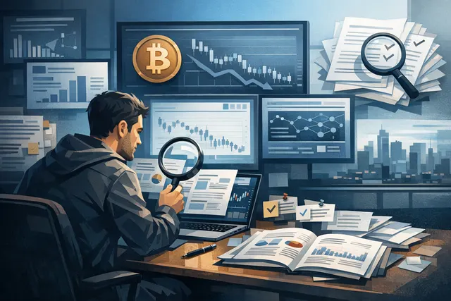 Crypto market chart showing declining altcoin prices with red candles and percentage indicators near all-time lows