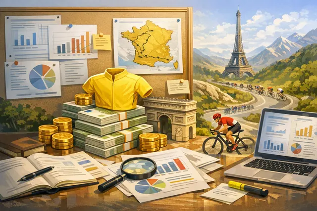 Tadej Pogačar wearing the yellow jersey at the 2026 Tour de France