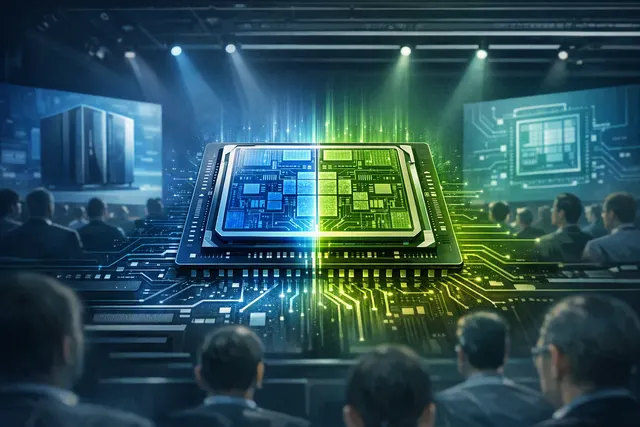 Conceptual illustration of IBM’s future dual-architecture mainframe processor combining IBM Z and Arm execution