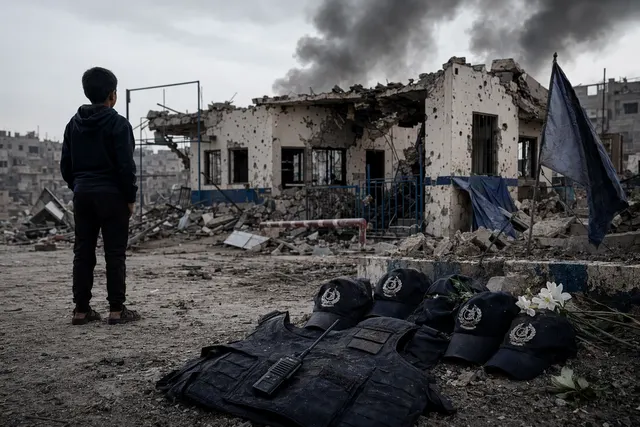 Illustration representing an airstrike on a police post in northern Gaza