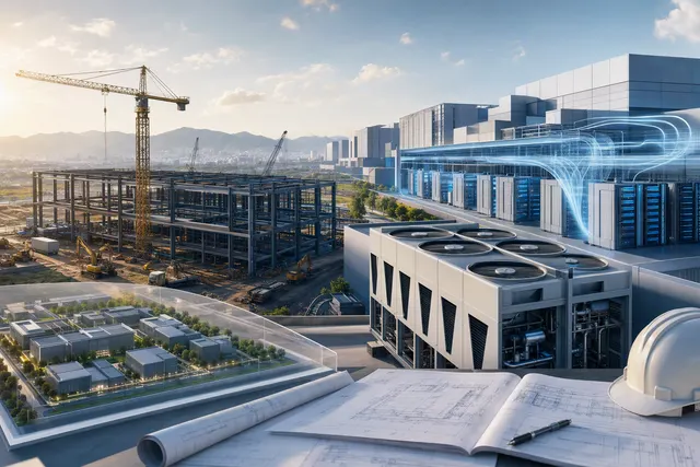 AI-generated illustration accompanying a report on Samsung’s planned FläktGroup HVAC production line in Gwangju