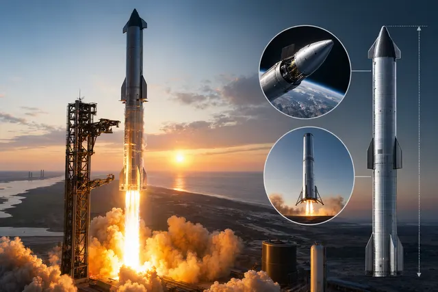 SpaceX Starship V3 launching from Starbase during its first test flight in May 2026