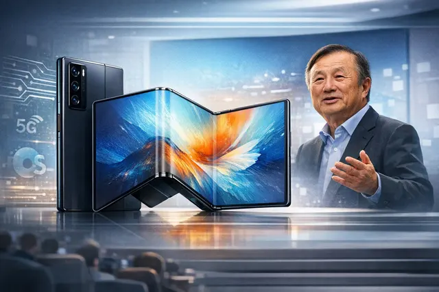 Huawei Mate XT 2 tri-fold smartphone shown in an inward-folding configuration ahead of its September 7, 2026, China launch