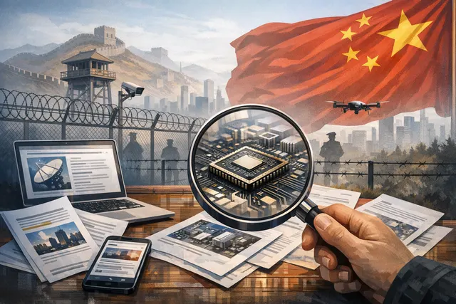 Abstract visualization of a digital barrier or curtain separating two hemispheres, representing China and the U.S. restricting access to advanced AI models.