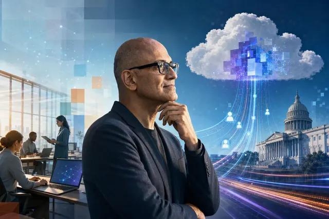 AI-generated illustration accompanying an analysis of Microsoft Copilot pricing and AI infrastructure spending.