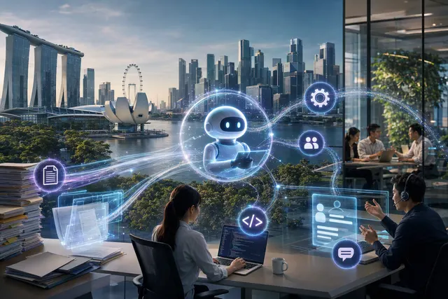 AI-generated illustration representing agentic AI in enterprise workflows