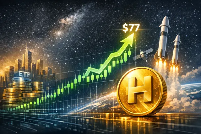 A chart depicting the upward trajectory of the Hyperliquid HYPE token price, overlaying icons related to trading, institutional ETFs, and the Hyperliquid logo.