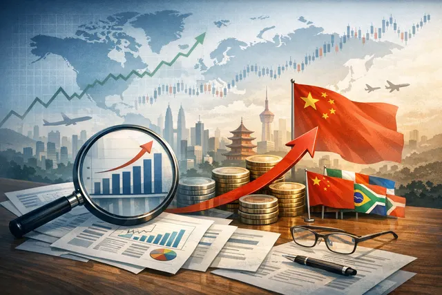 Financial chart showing record emerging market equity fund inflows with China and India data