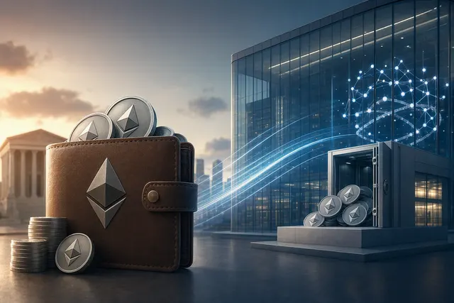 AI-generated editorial illustration accompanying a report on an Ethereum wallet’s large ETH transfer during a crypto selloff