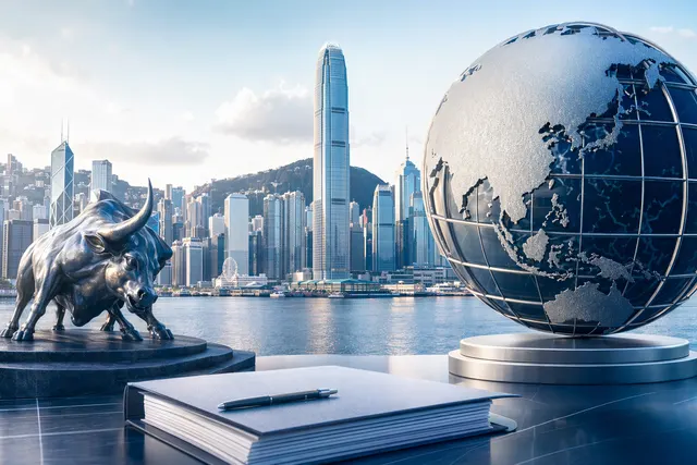 Illustration representing DEEPZERO AI company preparing for a Hong Kong IPO listing