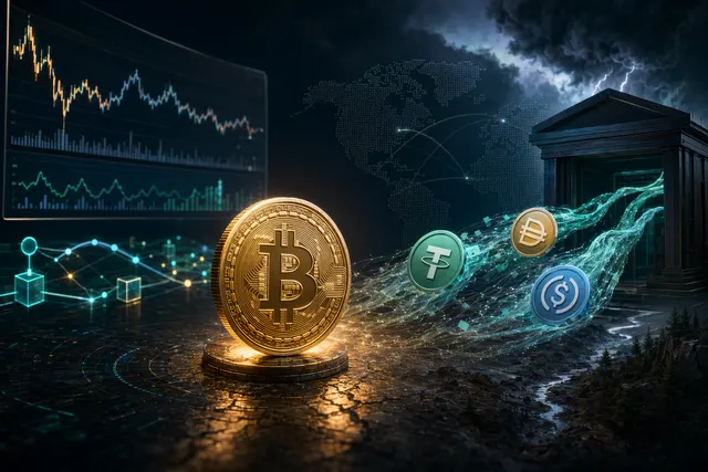 币安稳定币净流出与比特币价格走势的可视化图表