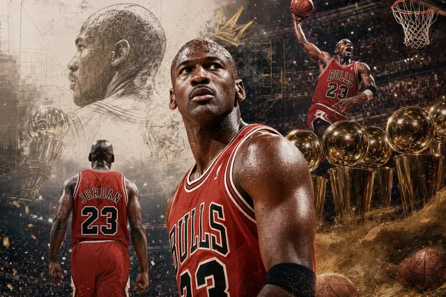 Michael Jordan basketball GOAT concept illustration