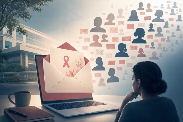 AI-generated editorial illustration accompanying a report on an email privacy error