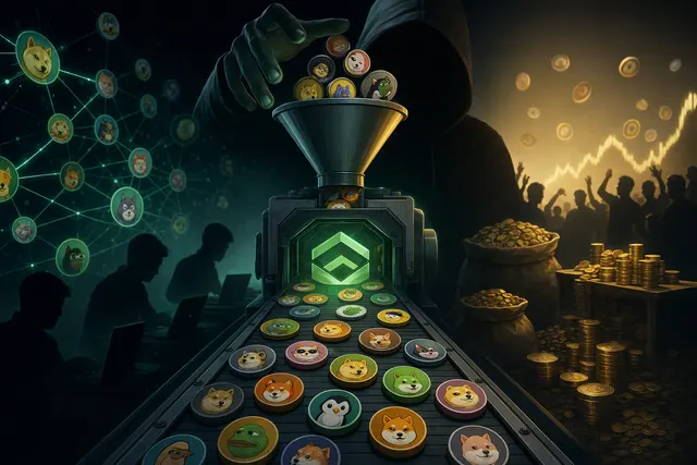 Illustration representing alleged memecoin launches and crypto fund flows on Robinhood Chain