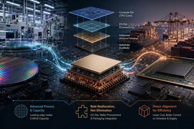 Google TPU、台積電 CoWoS 與聯發科供應鏈示意圖