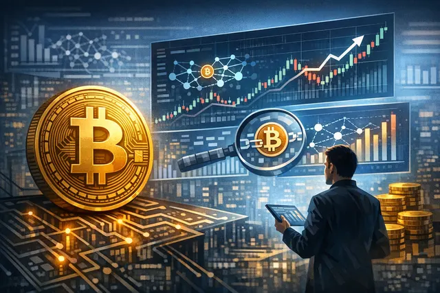 A symbolic representation of Bitcoin's short-term capital activity metric reaching historic lows, with a bear market gradient and on-chain data patterns.