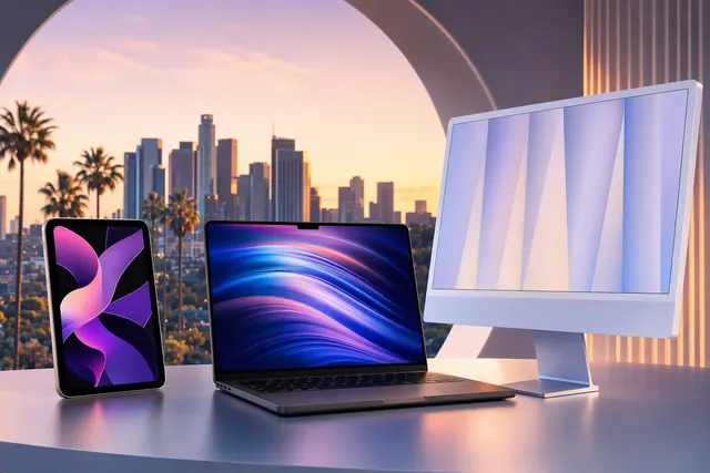 Illustration representing Apple’s OLED iPad mini and M6 Mac announcements