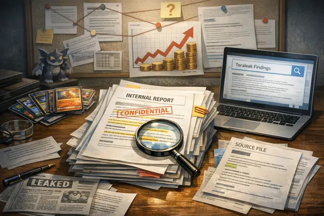 AI-generated conceptual image representing the Pokémon Teraleak data breach and Gen 10 price increase documents