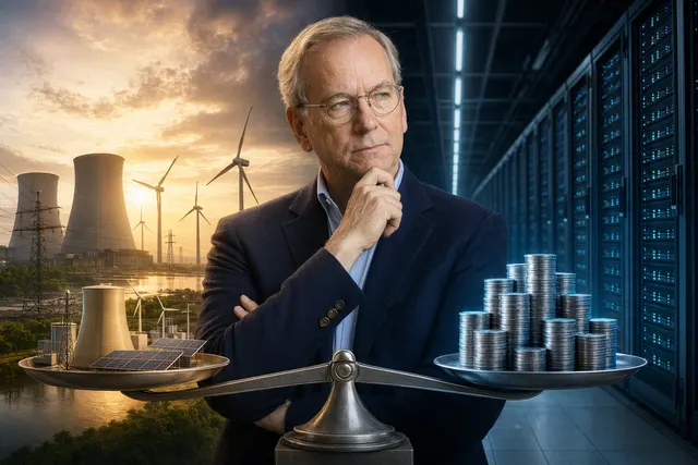 Conceptual illustration of massive AI data centers and power infrastructure representing the capital required to scale artificial intelligence