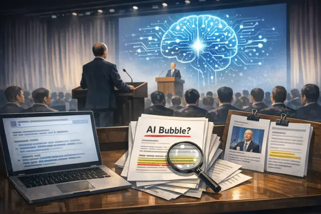 AI-generated editorial hero image depicting Masayoshi Son and the SoftBank brand, with themes of artificial superintelligence and global AI leadership.