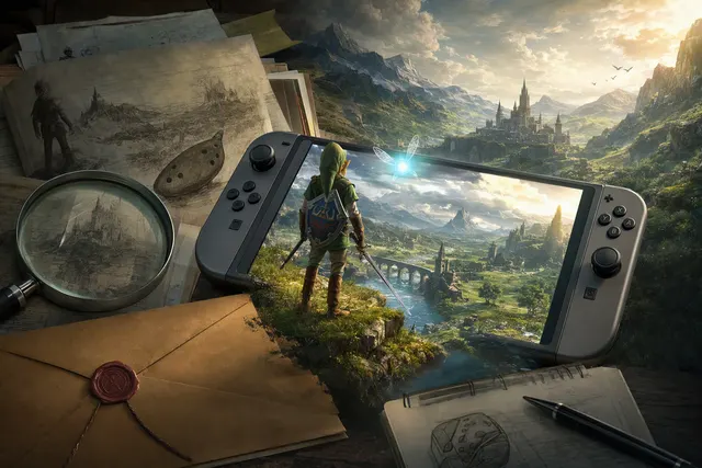 Editorial illustration for reports about a rumored The Legend of Zelda: Ocarina of Time remake for Nintendo Switch 2