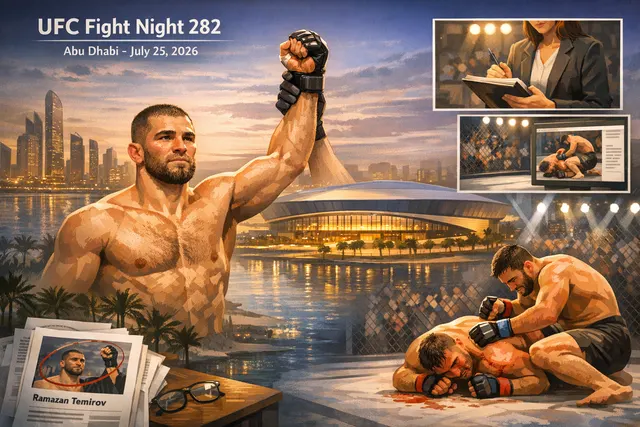 AI-generated editorial hero image for UFC Fight Night 282: Ankalaev vs. Guskov in Abu Dhabi