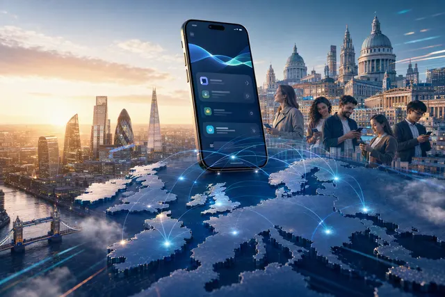 Editorial illustration representing Revolut’s growth from a foreign-exchange app into a global banking challenger