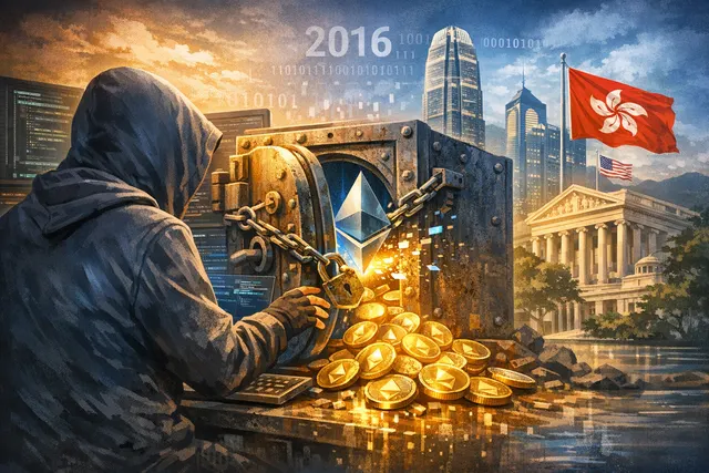 Digital illustration representing a white hat hacker recovering $2 million in ETH from a 2016 smart contract bug