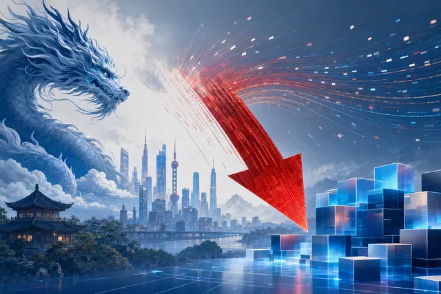 Editorial illustration of AI token pricing and competition among Chinese AI labs