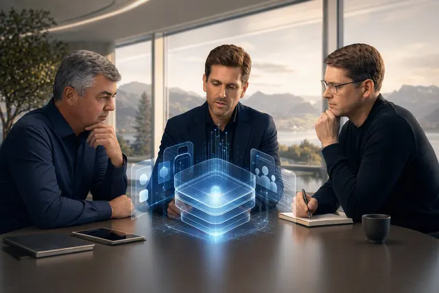 Editorial illustration representing Apple App Store leadership and developer fee changes