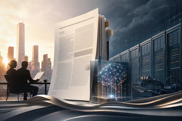 AI-generated editorial illustration for an article about Anthropic’s planned IPO and computing costs.