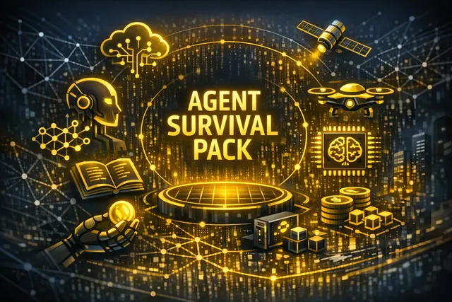 Illustration of autonomous AI agents transacting on blockchain infrastructure with BNB Chain's Agent Survival Pack.