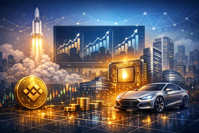 Abstract visualization of a stock market chart merging with crypto digital elements, representing the fusion of traditional finance and perpetual contract trading.
