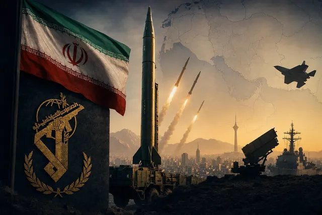 Illustrative editorial image for an article about IRGC warnings and US-Iran tensions