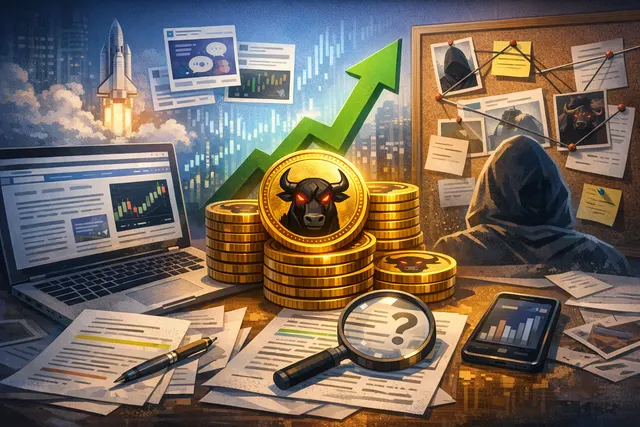 Solana meme coin ANSEM The Black Bull price surge chart with a bull and social media engagement icons, illustrating the influencer-driven meme coin frenzy of June 2026.