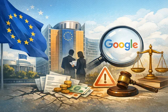 European Union regulatory action against Google for Digital Markets Act self-preferencing violations in search results