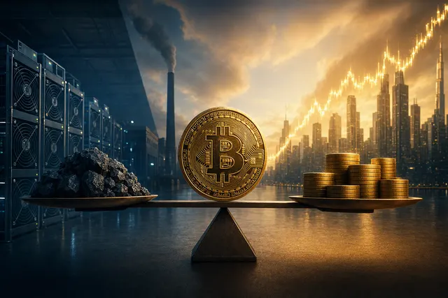 AI-generated editorial illustration about Bitcoin mining costs and the $85,000 price threshold