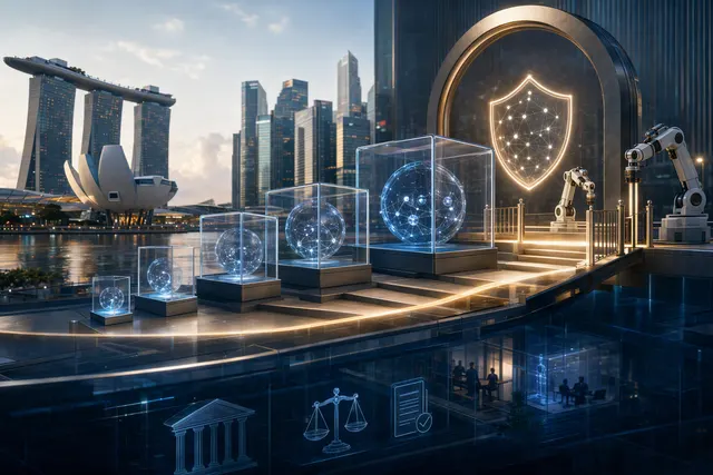AI-generated editorial illustration representing secure, accountable use of agentic AI in enterprise operations