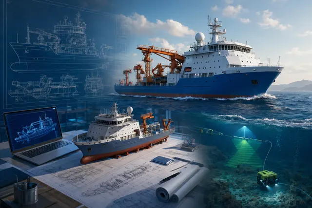 AI-generated illustration representing CCCC’s planned deep-sea engineering survey ship.