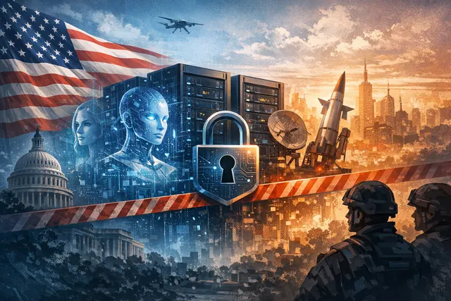 An abstract illustration of a shattered digital globe symbolizing the breakdown of global AI access and the rise of sovereign AI infrastructure.