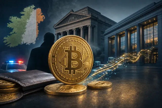 Illustrative graphic representing a Bitcoin transfer to an exchange