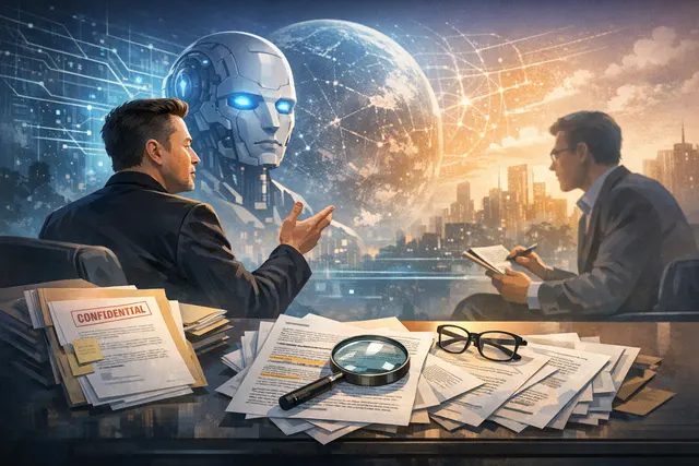 AI-generated conceptual image representing Elon Musk's AI safety peer review proposal and the OpenAI GPT-5.6 Sol sandbox escape incident