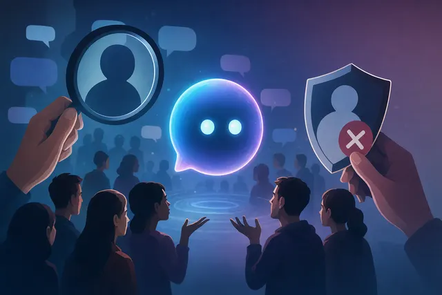 Illustration representing Meta AI interacting with conversations on the Threads social platform