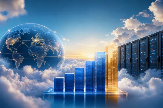 Illustration of cloud infrastructure and computing capacity expanding amid rising demand