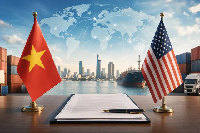 Illustration representing Vietnam–U.S. trade negotiations